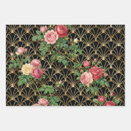 Goldener Gartentrellis Geschenkpapier Set
