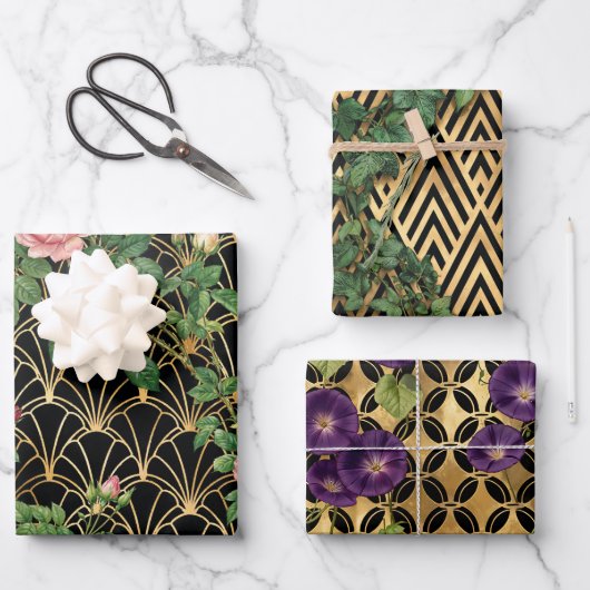 Goldener Gartentrellis Geschenkpapier Set (Vorderseite)