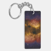 Goldener Gaswolkennebel mit Sternen Schlüsselanhänger (Vorderseite links)