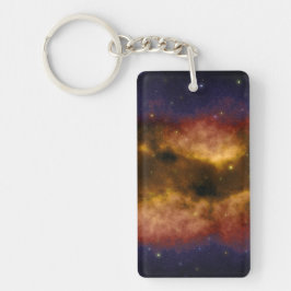 Goldener Gaswolkennebel mit Sternen Schlüsselanhänger