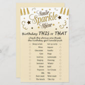 Goldener Geburtstag Dieses oder jenes Spiel (Vorne/Hinten)