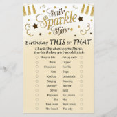 Goldener Geburtstag Dieses oder jenes Spiel (Vorderseite)