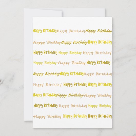 Goldener Geburtstag Karte (Vorderseite)