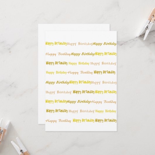 Goldener Geburtstag Karte (Vorderseite/Rückseite Beispiel)