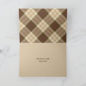 Goldener Geburtstag mit Brille auf kariert Karte (Innenseite)