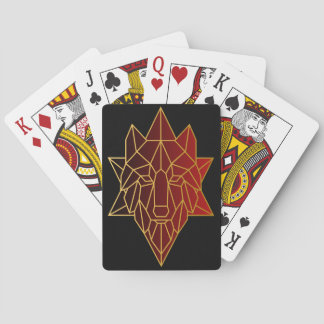 Goldener Gefälle des geometrischen Wolfs Spielkarten