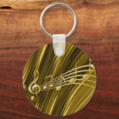 Goldener Geigenschlüssel Schlüsselanhänger (Vorderseite)