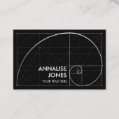 Goldener Geist - Heilige Geometrie Schwarz und Wei Visitenkarte (Vorderseite)