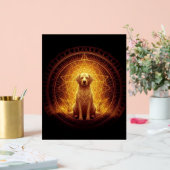 Goldener Geist Hund innerhalb der Heiligen Geometr Acrylschild (Hochzeit)
