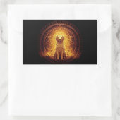 Goldener Geist Hund innerhalb der Heiligen Geometr Rechteckiger Aufkleber (Tasche)