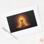 Goldener Geist Hund innerhalb der Heiligen Geometr Rechteckiger Aufkleber (Umschlag)