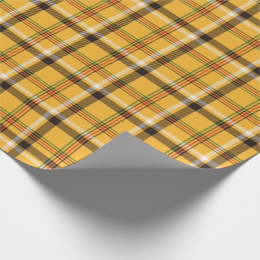 Goldener gelber Karierter Jedem Anlass Geschenkpapier (Ecke)