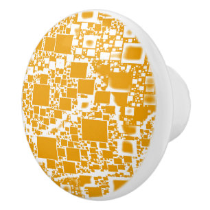 Goldener gelber und weißer Minifliesen-Entwurf Keramikknauf