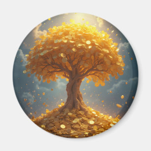 goldener Geldbaum Goldmünzen Magnet