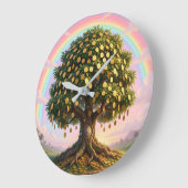 Goldener Geldbaum Große Wanduhr (Winkel)