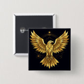 Goldener geometrischer Adler Button (Vorne & Hinten)