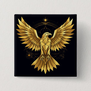 Goldener geometrischer Adler Button