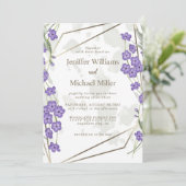 Goldener geometrischer Rahmen für die Blume Einladung (Stehend Vorderseite)