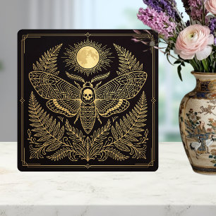 Goldener Geometrischer Totenkopfschwärmer Himmlisc Fliese