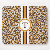 goldener Geparddruck mit Monogramm Mousepad (Vorne)