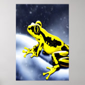 Goldener Giftfrosch im Schnee | AI Art Poster (Vorne)
