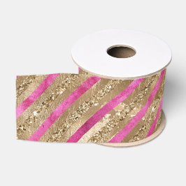 Goldener Glam Glitzer Giro Pink Streifen Ripsband