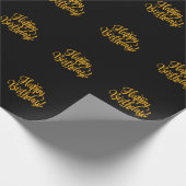 Goldener Glamour Geburtstagswrap Geschenkpapier (Ecke)