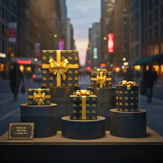 Goldener Glamour Geburtstagswrap Geschenkpapier