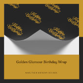 Goldener Glamour Geburtstagswrap Geschenkpapier