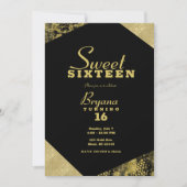Goldener Glamour Geometric Modern Chic Sweet 16 Pa Einladung (Vorderseite)