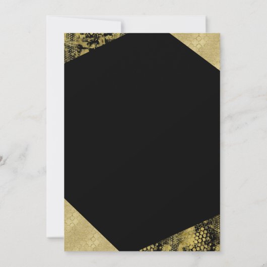 Goldener Glamour Geometric Modern Chic Sweet 16 Pa Einladung (Rückseite)