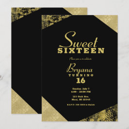 Goldener Glamour Geometric Modern Chic Sweet 16 Pa Einladung