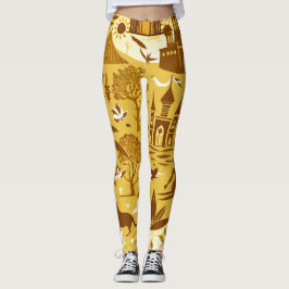 Goldener Glamour Leggings