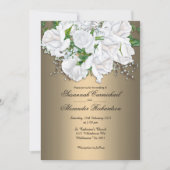 Goldener Glamour und White Bridal Bouquet Wedding Einladung (Vorderseite)