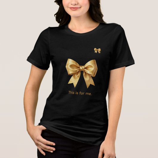 Goldener Glanz Festlicher Bogen Tri-Blend Shirt (Vorderseite)