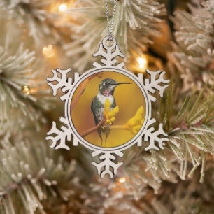 Goldener Glanz Schneeflocken Zinn-Ornament
