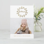 Goldener Glaube | Hübsche Urlaubskarte Feiertagskarte (Stehend Vorderseite)