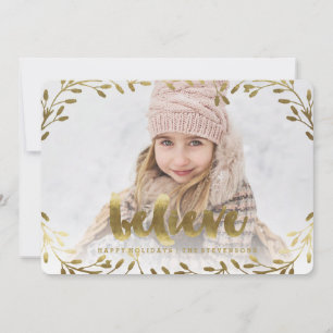 Goldener Glaube   Whimsical Wreath Holiday Card Feiertagskarte