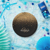 Goldener Glitter Glanz Elegante Luxus Textur Pappteller (Party)