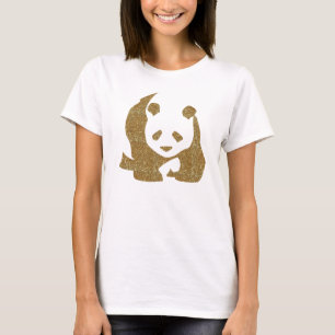 Goldener Glitterpanda T-Shirt