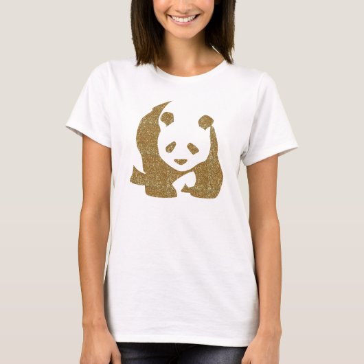 Goldener Glitterpanda T-Shirt (Vorderseite)