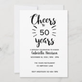 Goldener Glitzer 50. Geburtstag Einladung (Vorderseite)