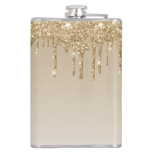 Goldener Glitzer 50. Geburtstag Flachmann (Rückseite)