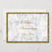 Goldener Glitzer 50. Hochzeitstag Einladung (Rückseite)