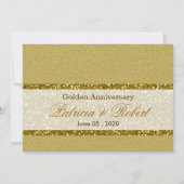 Goldener Glitzer 50. Hochzeitstag Einladung (Rückseite)