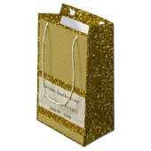 Goldener Glitzer 50. Hochzeitstag Kleine Geschenktüte (Vorderseite Schrägansicht)