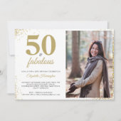 Goldener Glitzer 50 und großartige Einladung zum G (Vorderseite)