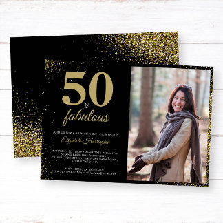 Goldener Glitzer 50 und großartige Einladung zum G