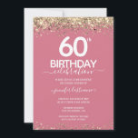 Goldener Glitzer 60. Geburtstagsparty Einladung<br><div class="desc">Eleganter Imitat Gold Glitzer mit schimmernden Konfetti Highlights auf der Ober- und Untergrenze. Alle Texte sind individuell einstellbar und lassen sich für Ihr eigenes Party leicht ändern. Sehr elegantes Design aus dem 60. Jahrhundert.</div>