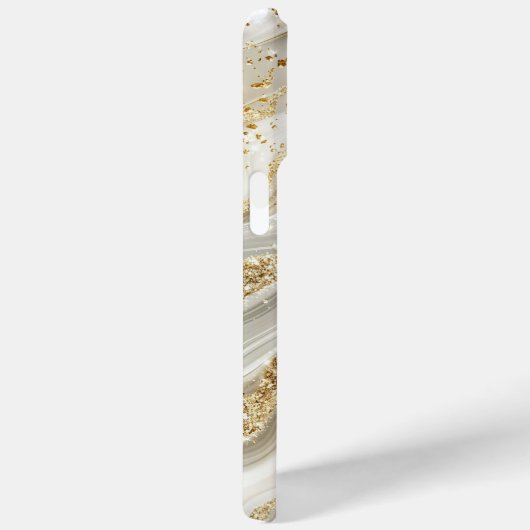 Goldener Glitzer Abstraktes Marmormuster Monogramm Case-Mate iPhone Hülle (Rückseite / Rechts)